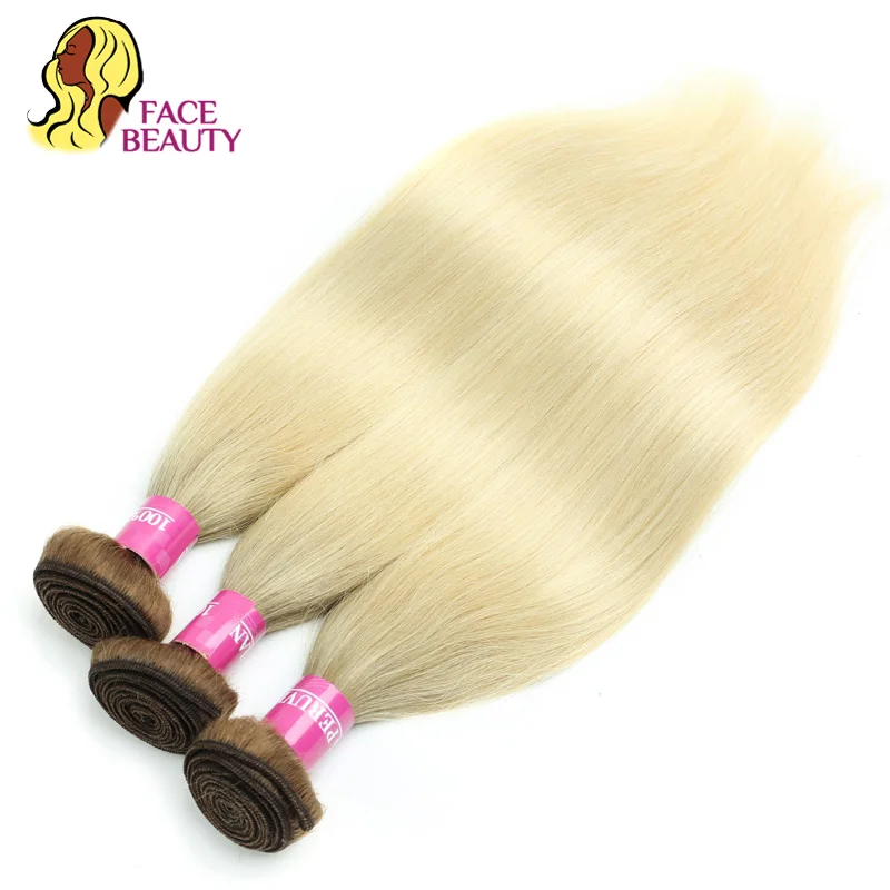 Facebeauty 8 30 дюймов T8/613 Омбре цвет 2 тона блонд человеческие волосы пучки бразильские