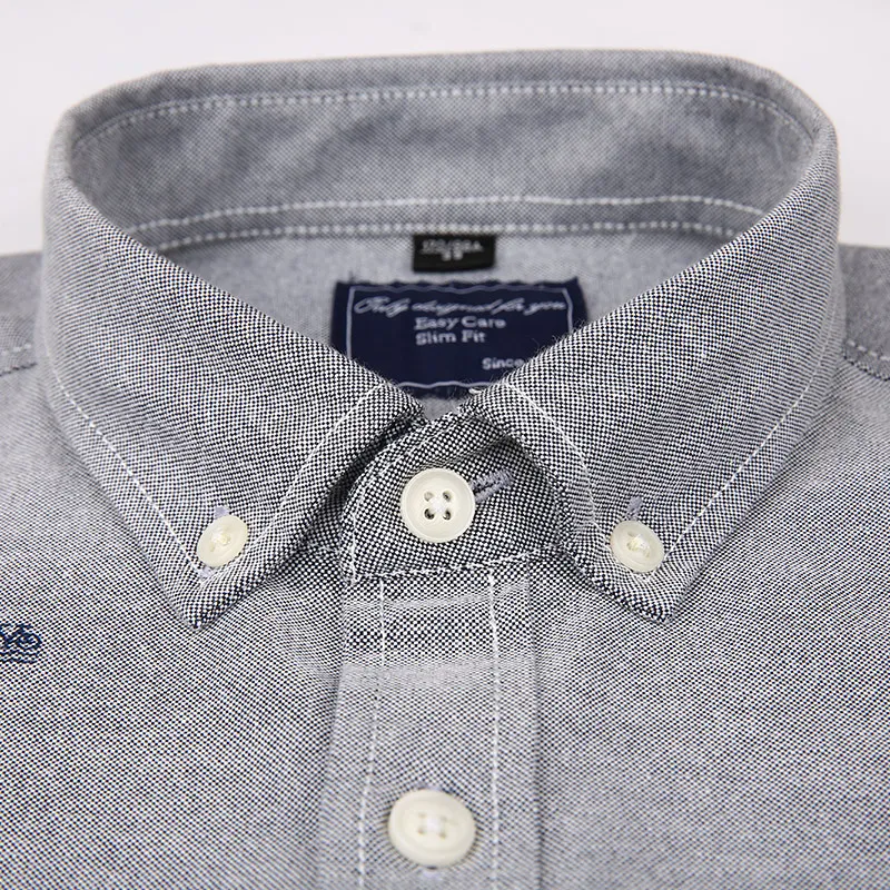 Повседневная рубашка для мужчин жаккардовая оксфорд с принтом хлопок Модная