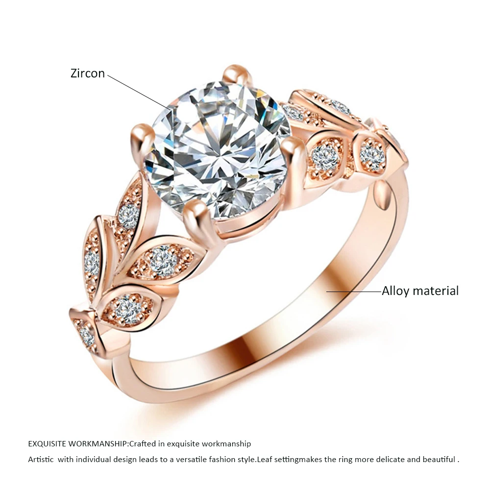 2019 Модный свадебный Кристалл Серебряное кольцо обручальное одно Золотое