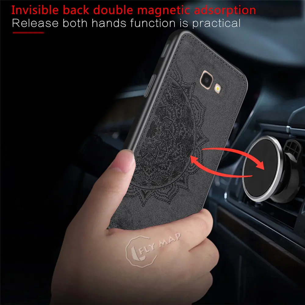 Fabric Canvas Silicon Phone Case for Samsung Galaxy J4 Plus J415F J415FN/DS SM-J415F SM-J415FN/DS Cloth Texture Protective Cover |