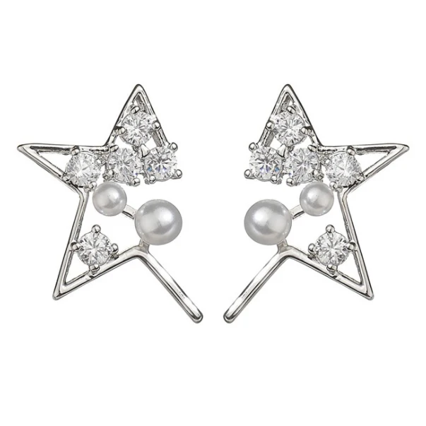 

Star wild elegance earrings pearl hypoallergenic five-pointed star earrings