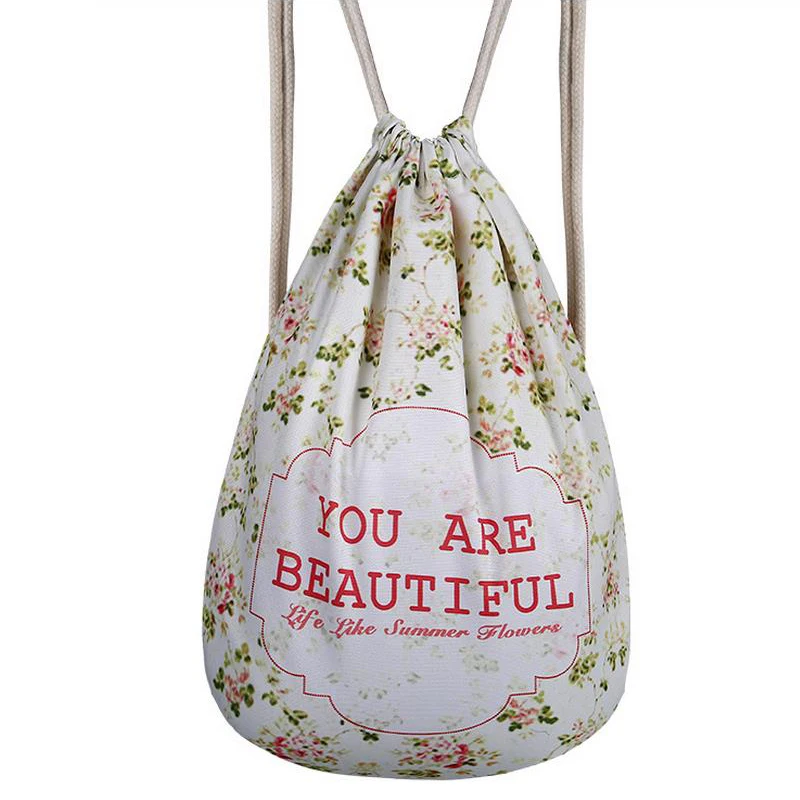 Новый Модный женский рюкзак с 3D принтом мягкой спинкой на шнурке холщовая