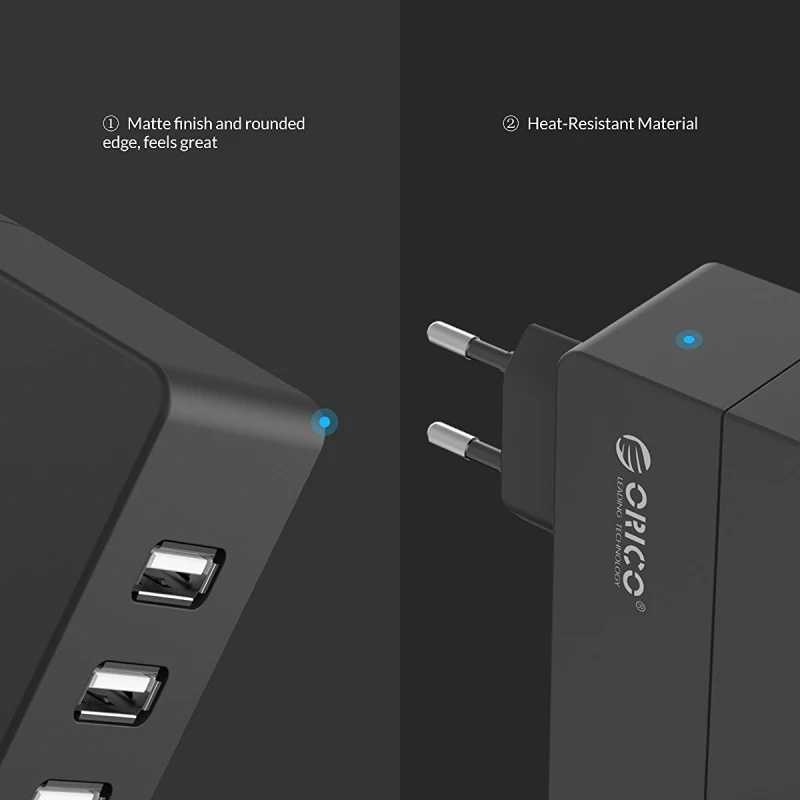 Настольное USB зарядное устройство ORICO 4 порта настенное 34 Вт для iPhone 7 умное