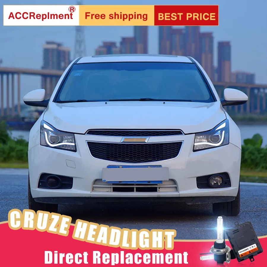 2 шт. светодиодный фары для автомобиля Chevrole Cruze 2009-2014 Автомобильные ангельские