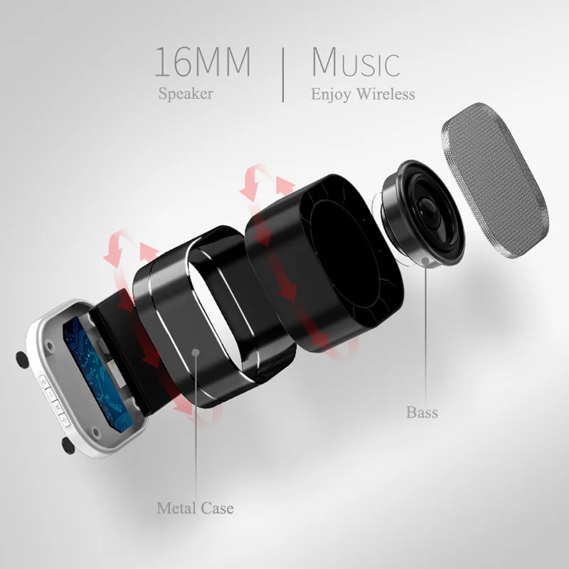 Bluleki металлический беспроводной Bluetooth динамик портативный мини размер сильный