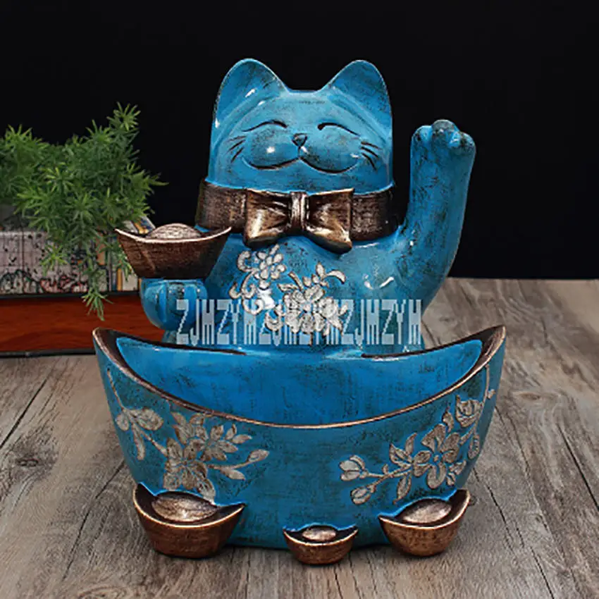 D BUS06-06, удача, кошка, хорошее украшение для дома, счастливые украшения "кошки", ключи, приемный лоток, богатство, развевающаяся кошка, магазин, открытый для бизнес-подарка - Цвет: D