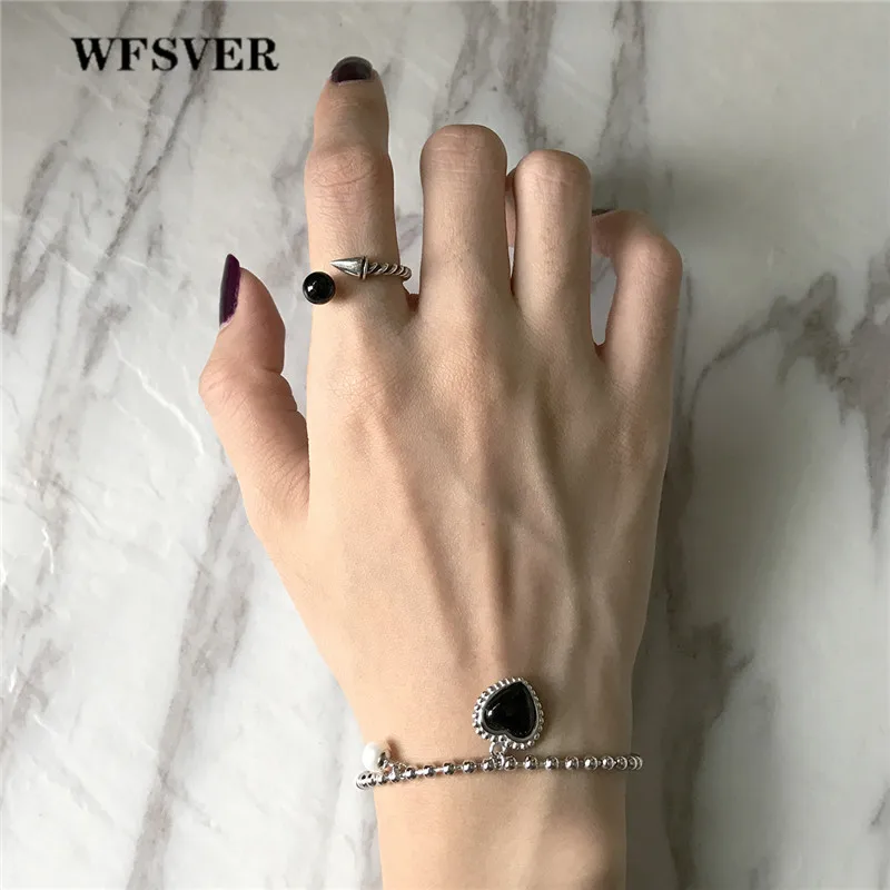 WFSVER корейский стиль кольцо из стерлингового серебра 925 для женщин шуруп дизайн с