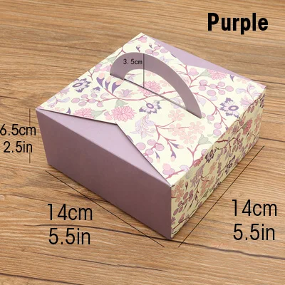 Purple 10 шт бумажная формочка упаковка ручки подарок на день рождения коробка упаковка для свадьбы дома вечерние день рождения Маффин упаковка для тортов - Цвет: Purple