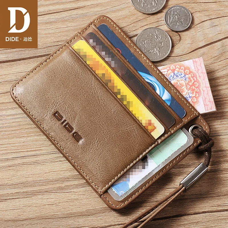Миниатюрный кошелек DIDE из натуральной кожи для мужчин и женщин маленький