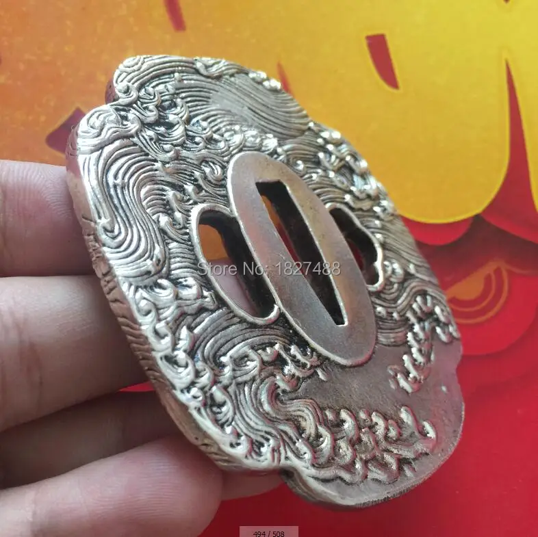 Костюм из серебра с медным покрытием японской катаны WAKIZASHI аксессуары для мечей TSUBA+ FUCHI+ KASHIRA+ MENUKI