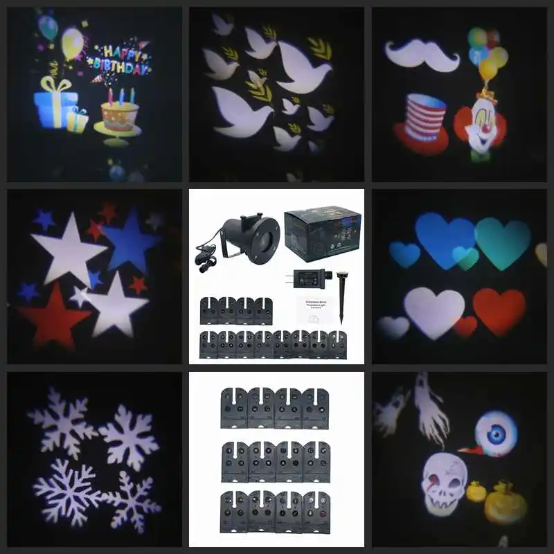 

SZYOUMY 12 Types 6W LED Christmas Laser Snowflake Projector Outdoor LED Waterproof Disco Lights For Home Garden Light Indoor