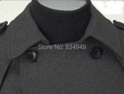 Custom Made Dark Grey Double Breasted Trench Coat Men Designer Winter Overcoat Long Cashmere Wool | Мужская одежда