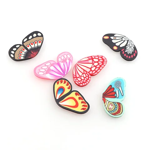 20 шт. милые разноцветные полимерные мини глиняные бабочки декор для домашнего