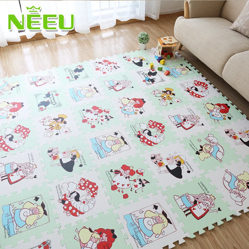 Мягкие пазлы ползать коврик пены влагостойкий нетоксичные для детей спальня