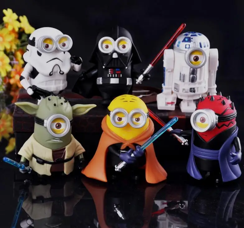 

10cm 6pcs/lot Q Style Cosplay Darth Vader & Baby Yoda Action Figure Model Toy