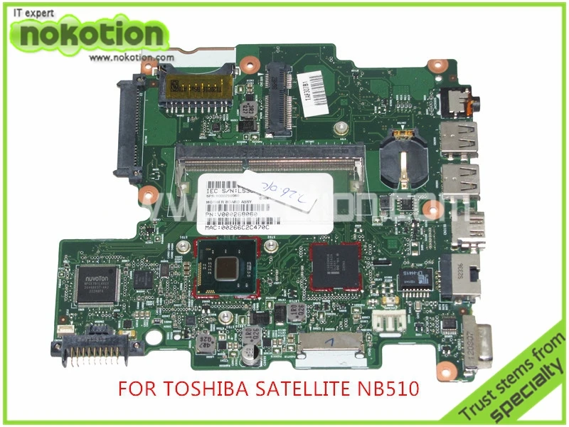 

Материнская плата NOKOTION 6050A2488301-MB-A02 SPS V000268060 для ноутбука toshiba satellite NB510 DDR3 SR0W1 n2600, встроенный процессор