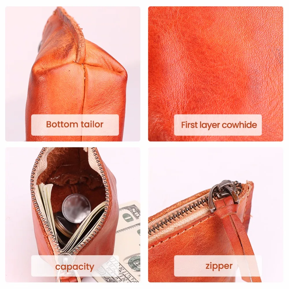 

JOYIR Coin Purses Genuine Leather Women Wallets Small Change Money Bags Wallets Mini Pouch Zipper Carteira Feminina Portable New