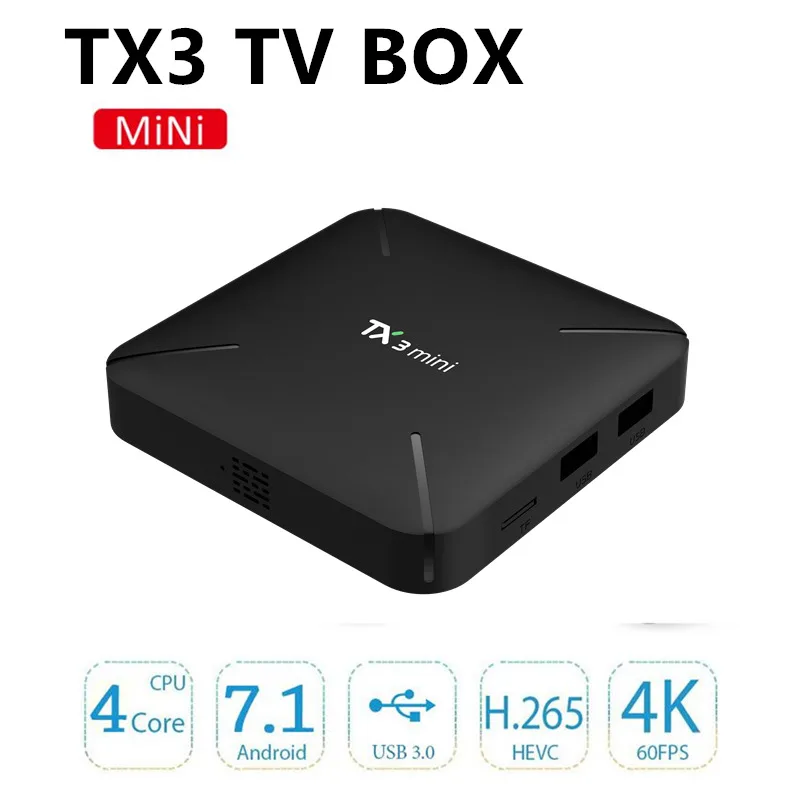 Leelbox TX3 Мини Android 7 1 ТВ коробка S905W 2 Гб Оперативная память 16 Встроенная ip 4 K ГГц Wi Fi 100