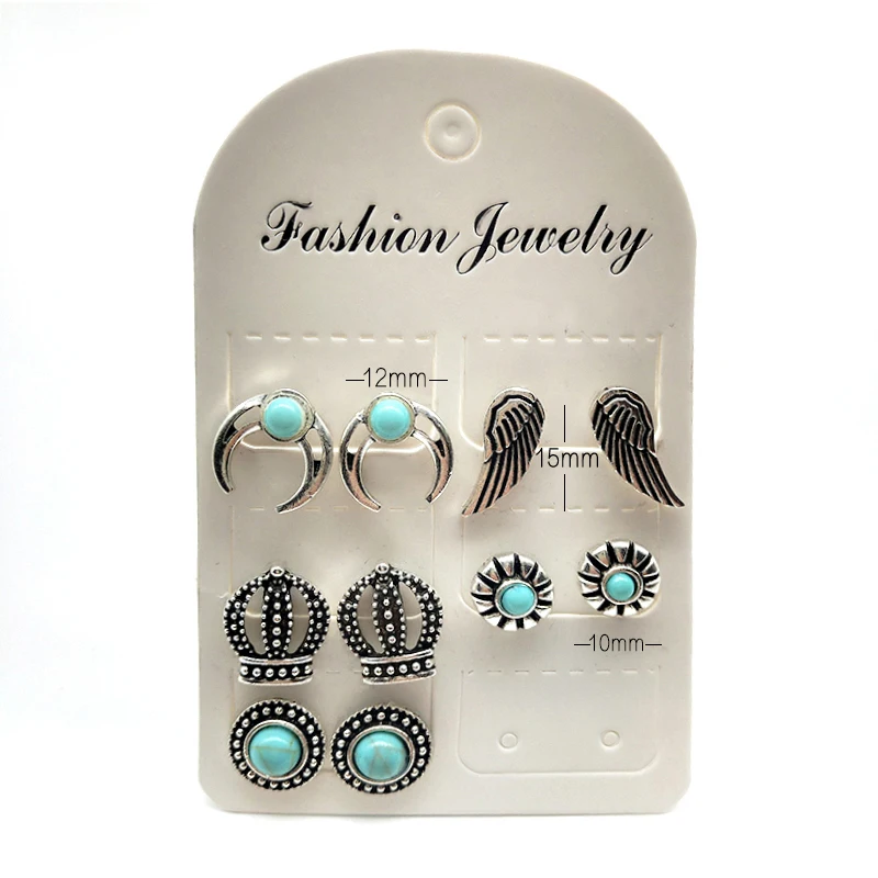 10 шт./партия для женщин в стиле ретро Корона Крылья дырочку с цветами Круглый