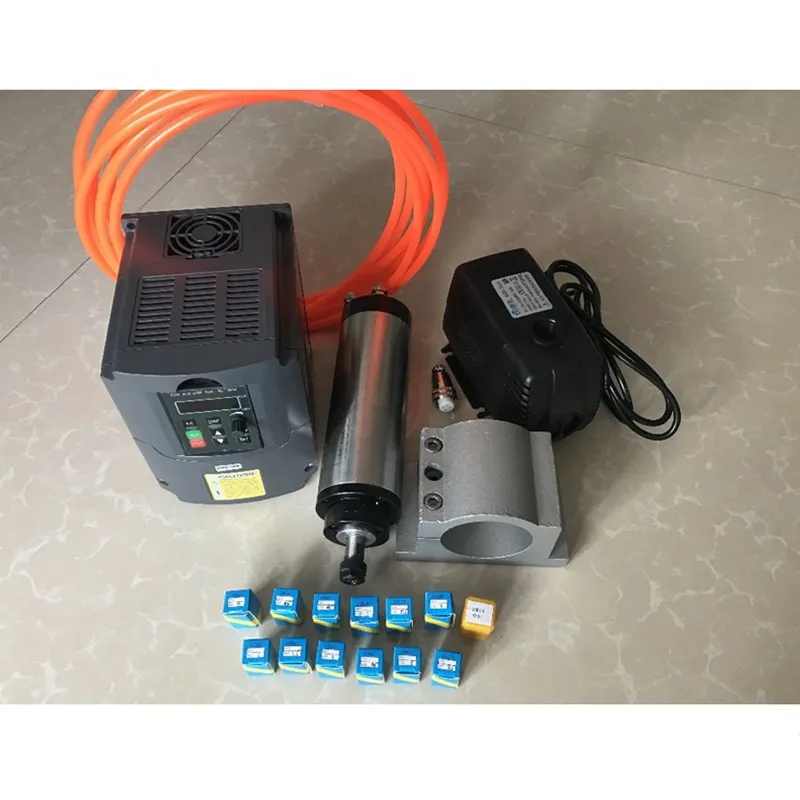 RU доставка! 2.2KW с водяным охлаждением двигателя шпинделя + 2.2KW/220V Инвертор 80 мм