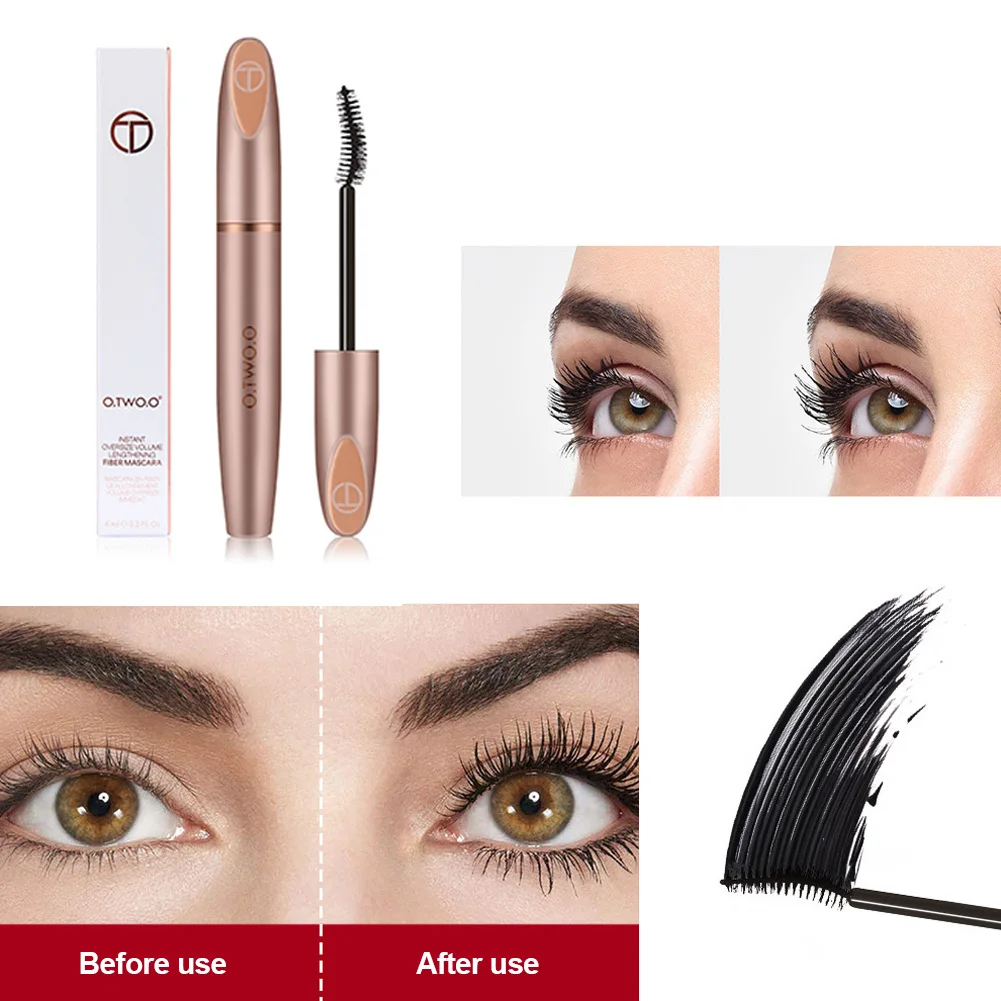 Professional 6ml Tool Thick Cosmetics Waterproof Mascara Makeup Silk Fiber Curling Quick Dry Natural Lengthening Long Lasting |