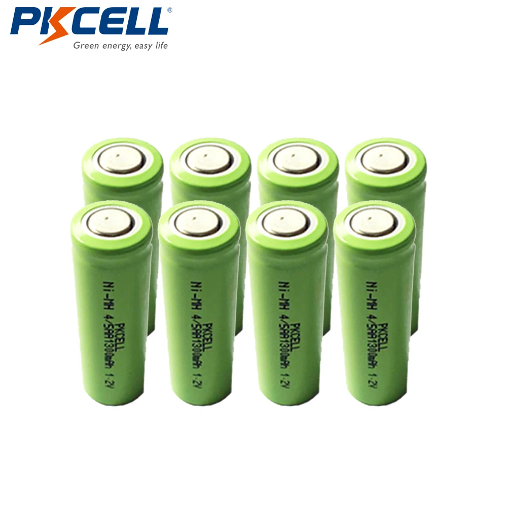 8 шт./лот PKCELL 1,2 V 1300mAh 4/5AA Ni-MH аккумулятор 1,2 Вольт NiMh аккумуляторная батарея для строительства аккумуляторных батарей плоский верх