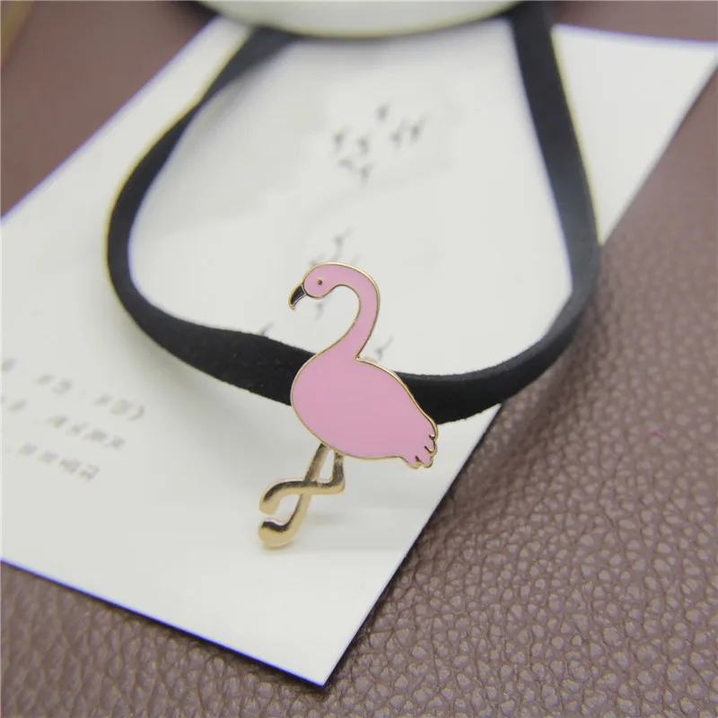 New Fashion Women Girls Cute Funny Flamingo Coconut Tree Cactus Sunflower Chips Pendants and Necklaces Leather Choker | Украшения и