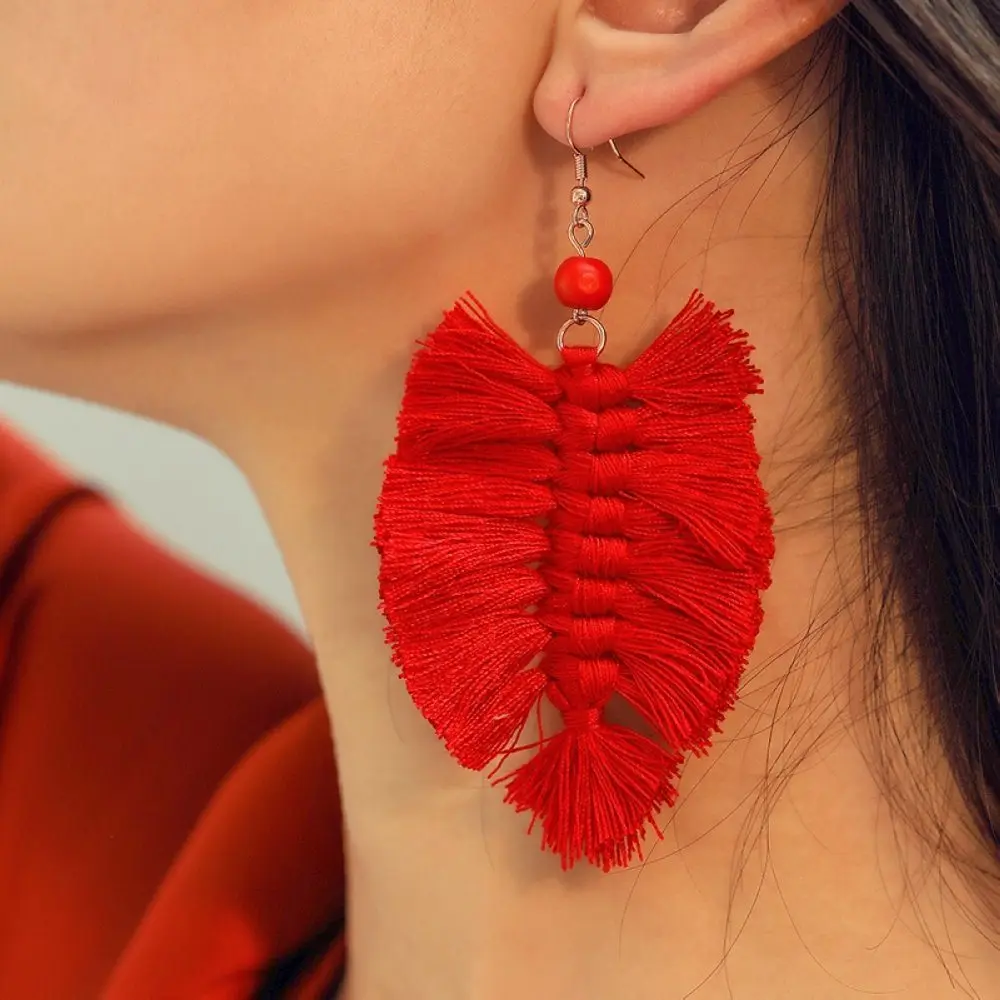 LUNA CHIAO 2019 осенне зимние новые дизайнерские хлопковые серьги капли с кисточками в