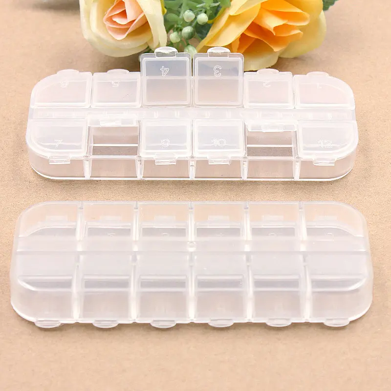 

2Pcs 10/grid Adjustable box Travel Vacations pills Jewelry Electronic materials and accessories Storage Box V-26