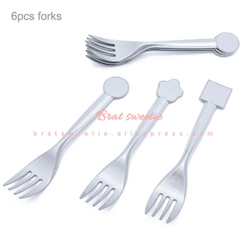 B MMD fork Искра Русалка в виде ракушки бумажные тарелки и стаканы посуда Русалка тема, детский душ одежда для свадьбы, дня рождения украшения свадебные принадлежности - Цвет: B MMD fork