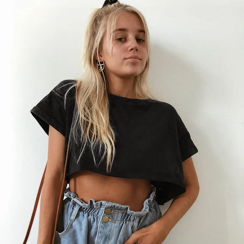 Модная зеленая футболка женские повседневные футболки с коротким рукавом и