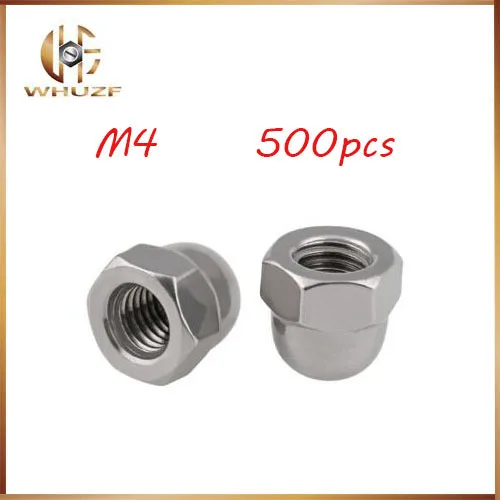 

Free shipping 500pcs M4 Acorn Dome Nuts DIN1587 Hex Head Decoration Cap Nut 304 Stainless steel A2 nuts,nut