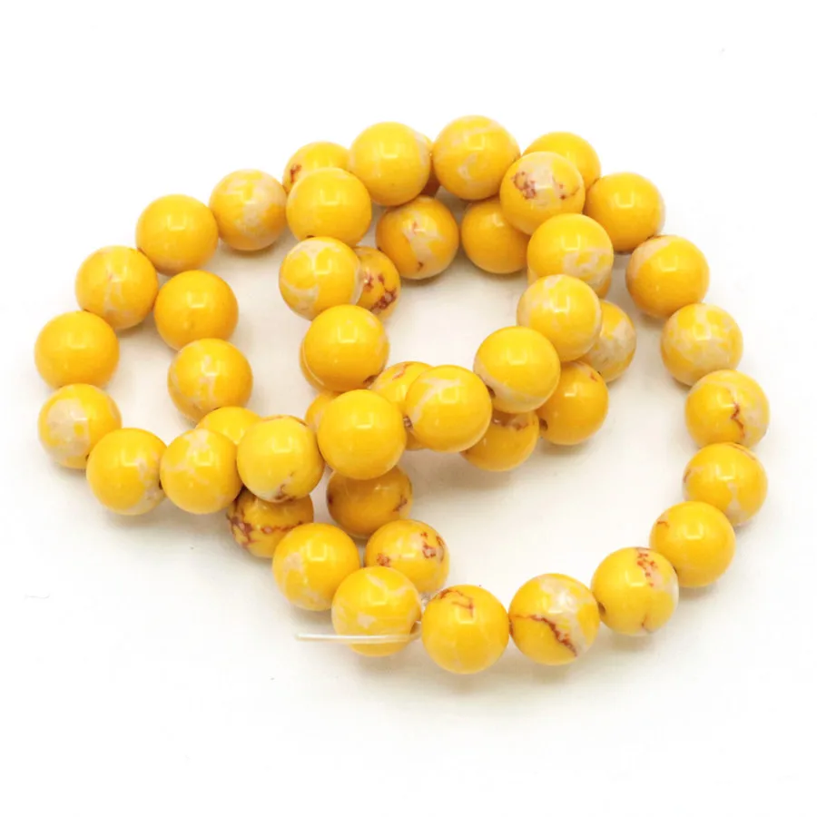 YOUCAIHUA Новое поступление оптом желтый индейка камень много размеров 6/8/10 мм бусины