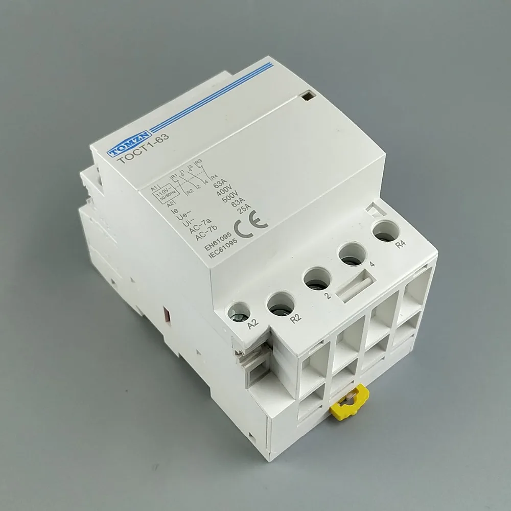TOCT1 4P 63A 110V Катушка 400V ~ 50/60HZ din рейку бытовой ac модульный контактор 4NO или 2NO 2NC