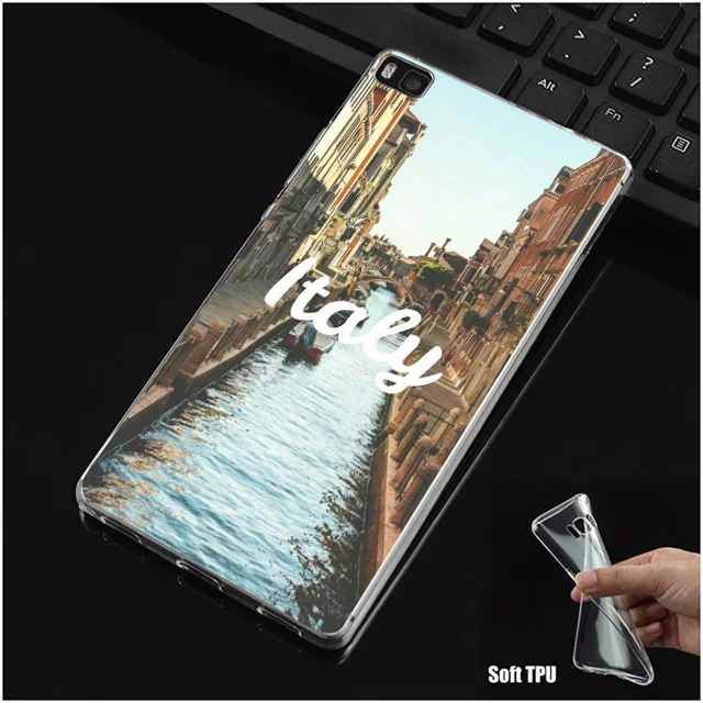 DREAMFOX N221 Text City Soft TPU Silicone Cover For Huawei P8 P9 P10 Lite Plus 2017 Honor 8 9 Pro 6X Case |