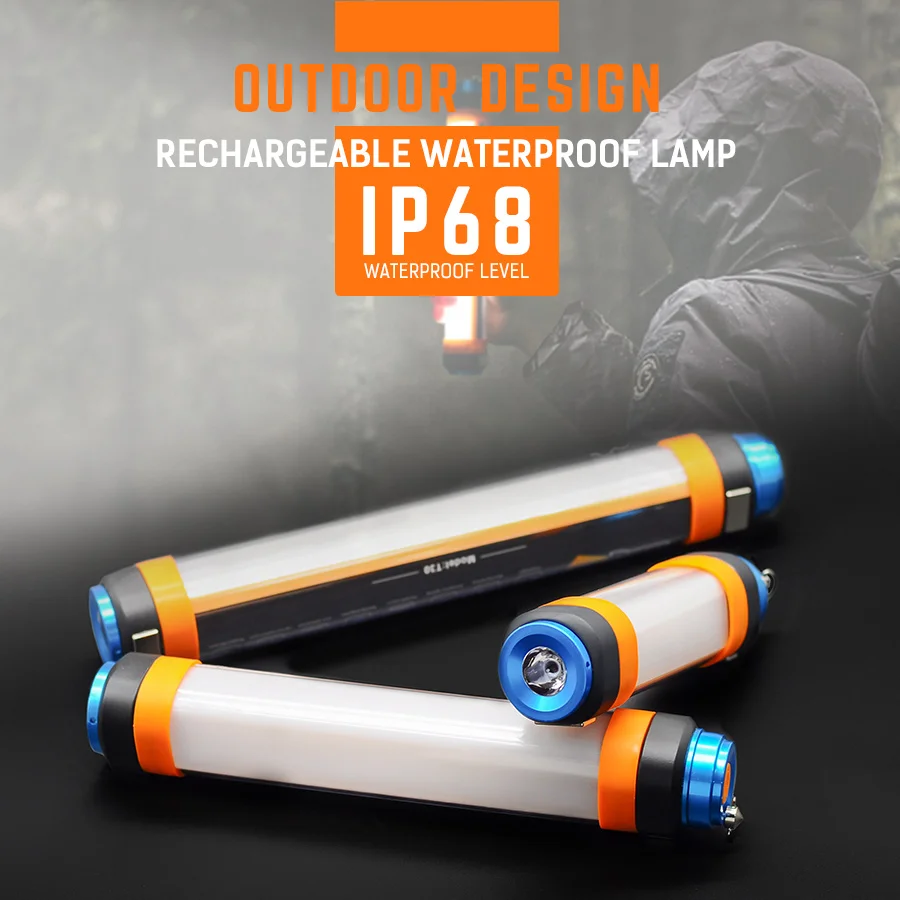 

USB Rechargeable LED Emergency Light LED Flashlight IP68 DC5V Power Bank Portable Lantern Hiking Torch Tactical Flashlight SOS