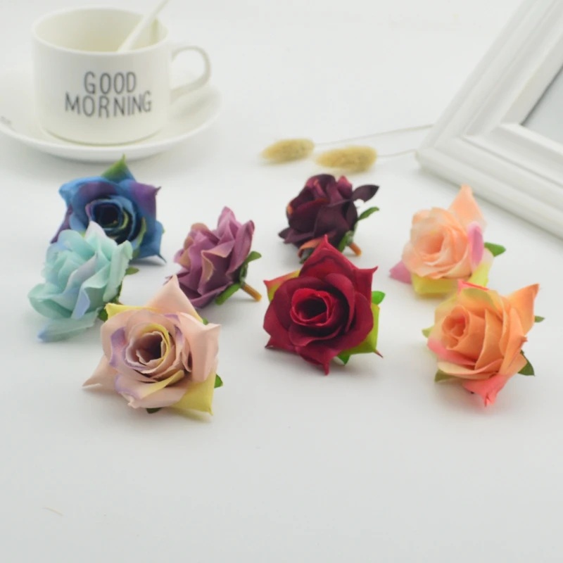 10 шт. 6 см ручной работы шелковые розы в стиле ретро свадьба сделай сам