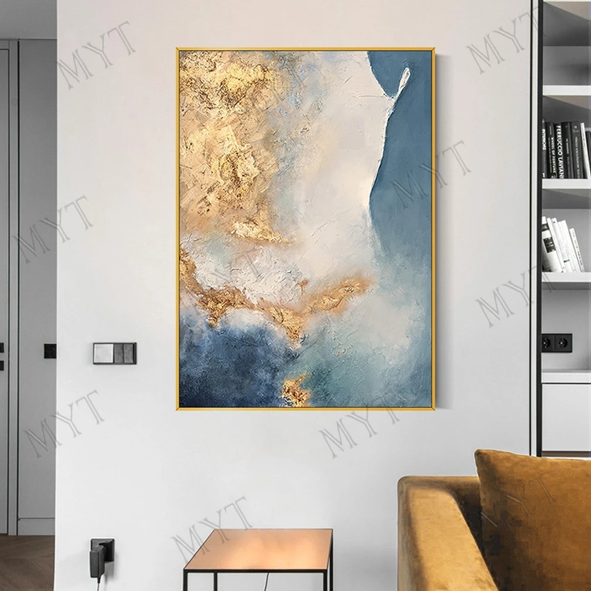 

MYT 100% Hand Painted Oil Painting Unframed Gold Abstract Art Wall Hanging Arts Oil Painting Wall Pictures Abstract For Room