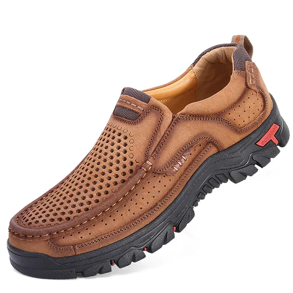 Mesh brown MVVT/обувь из натуральной кожи; мужская повседневная обувь из коровьей кожи; Мужская Уличная обувь высокого качества на плоской подошве; 2 стиля; мужская обувь на шнуровке - Цвет: Mesh brown