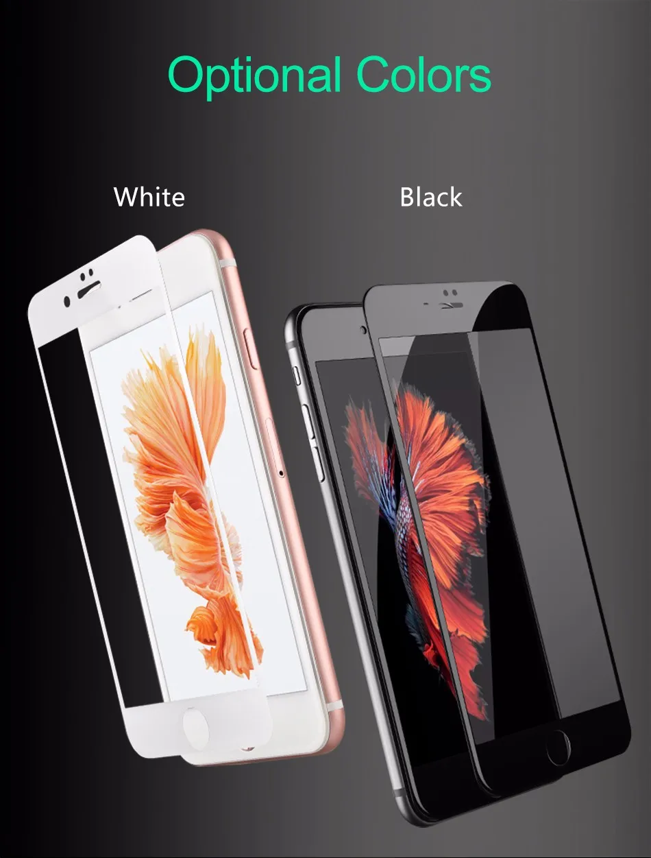 USAMS Закаленное стекло пленка для iPhone 7 7 plus чехол 0,3 мм 9H углеродное волокно 3D полное Закаленное стекло Защитная пленка для экрана