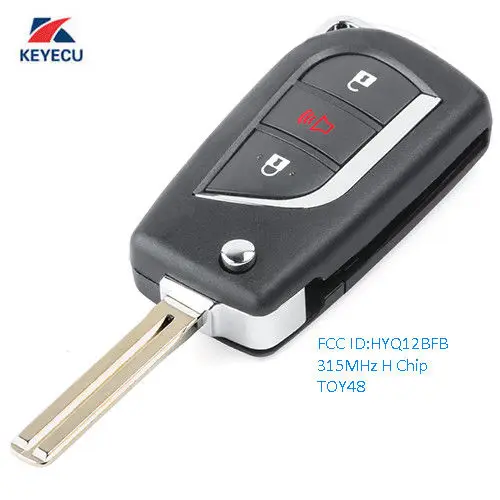 

Запасной дистанционный ключ KEYECU 3B для Toyota Corolla 13-16 - FCC: чип HYQ12BFB - H