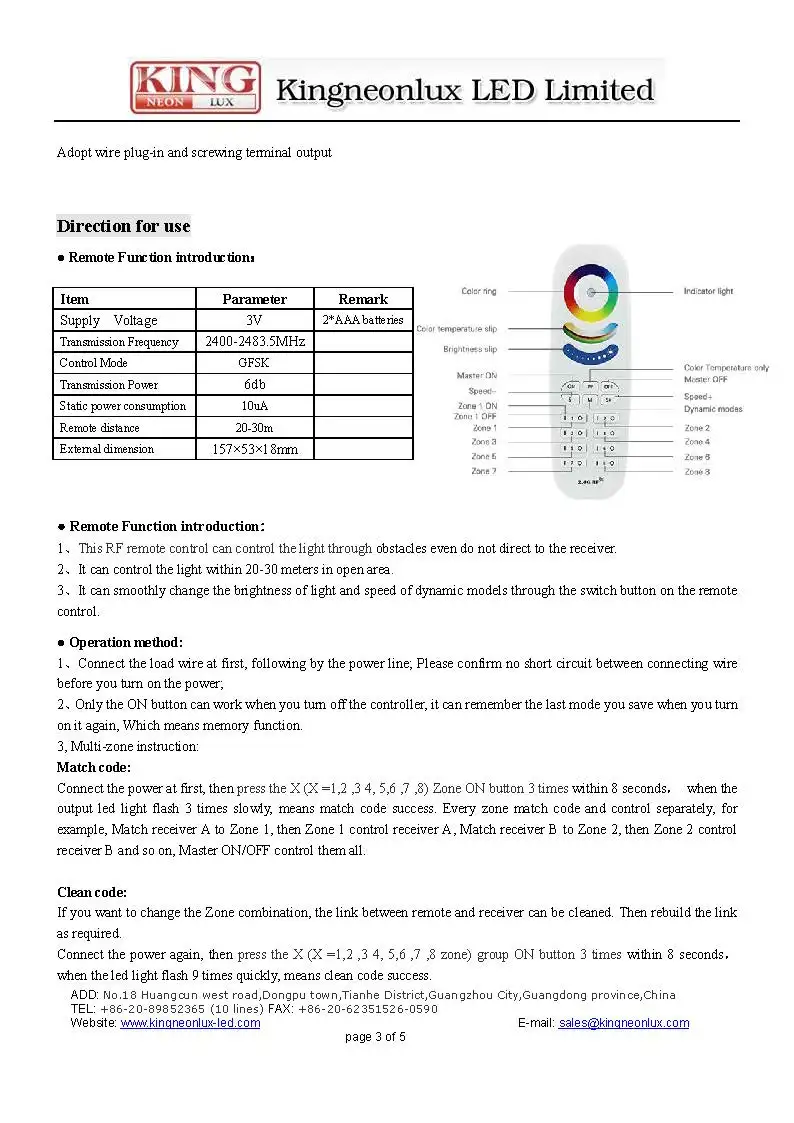 2 4G 8 Беспроводной пульт дистанционного управления RGB + CCT контроллер для