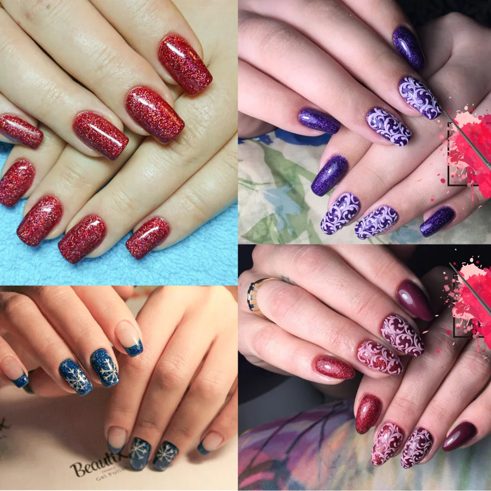 Modelones неоновый УФ гель для ногтей Блестящий глиттер нейл арта сушилка лака с