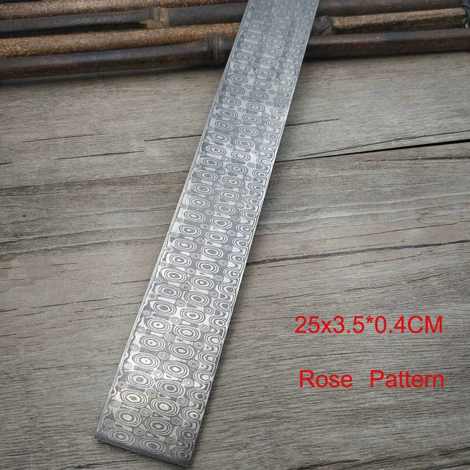 Rose Pattern VG10 высокая твердость Роза сэндвич узор Дамасская сталь сырье DIY лезвие пустой нож настраиваемая стальная полоса - Цвет: Rose Pattern
