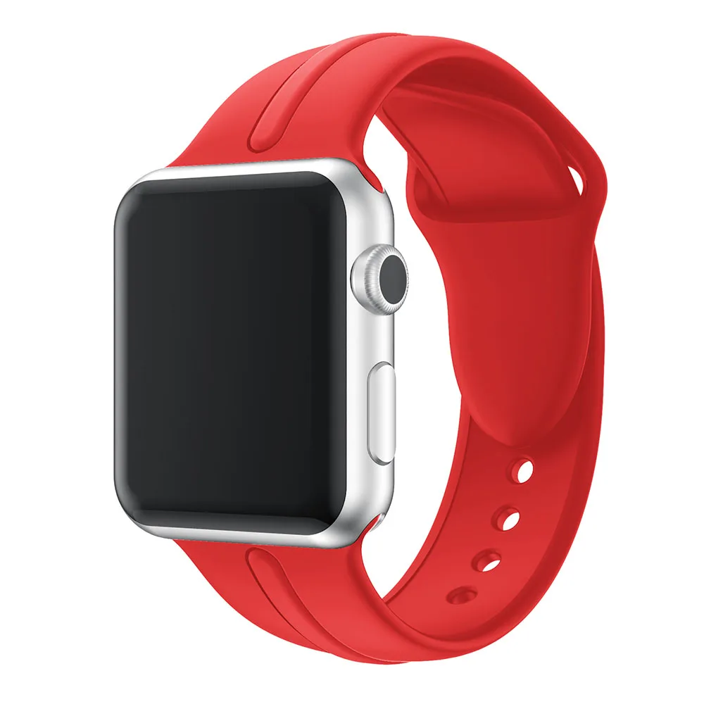 16 видов цветов мягкий силиконовый спортивный ремешок для Apple Watch 4 3 2 1 38 мм 42