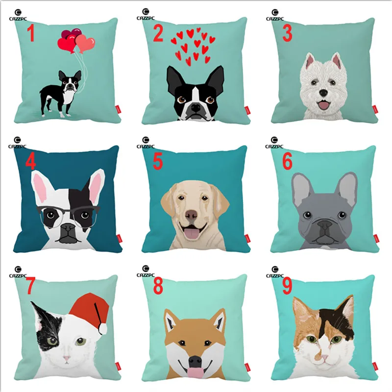 Бирюзовый любовь Лабрадор бульдог кошка собака печати заказ автомобиля Чехлы