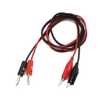 10 pairs red black banana plugs to alligator clips probe test cable 1m