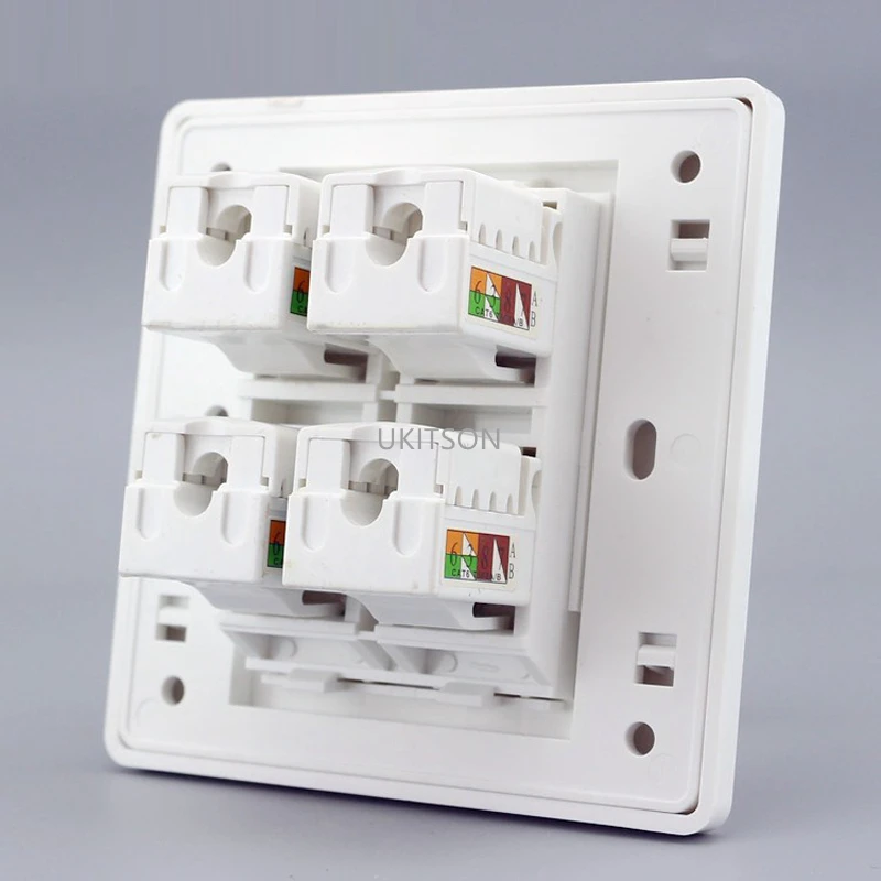 4 разъема Super Cat.6 RJ45 настенная пластина T568A/B CAT 6 тип интернет покрытие
