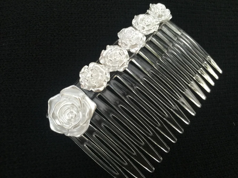 Модный белый цветок Свадебная Невеста боковая расческа заколки для волос чистый