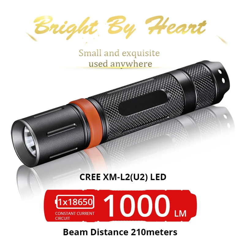 Мини фонарик 18650 10 Вт 960LM 500 м 2 (U2) светодио дный Linterna Тактический IPX 8 level